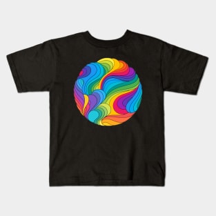 Trippy Hippie Rainbow Swirl Kids T-Shirt